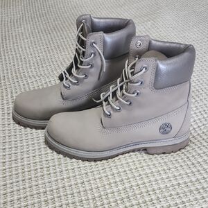 Timberland Women's Taupe Leather Lace-Up Work Boots